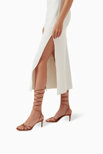 Lace-up Wrap Sandals in Leather