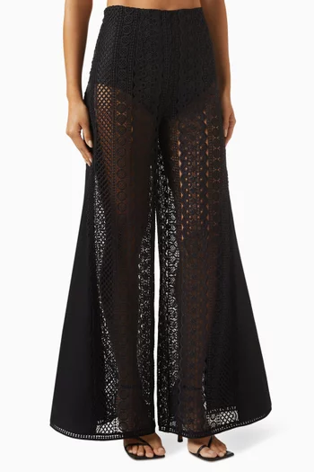 Orsie Wide-leg Pants in Guipure Lace