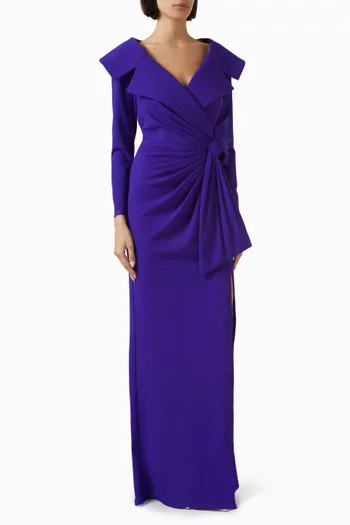 Boleyn Portrait-collar Gown in Stretch-crepe