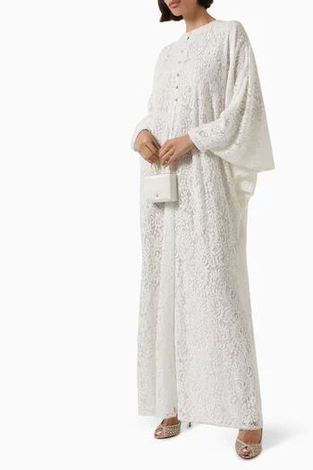 Rhinestone-trim Kaftan in Lace