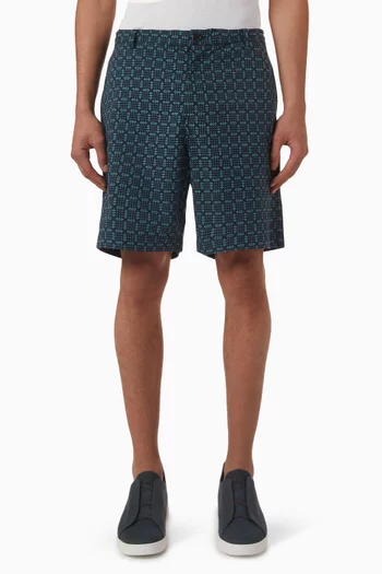 Cross-stitch Shorts in Cotton Jacquard