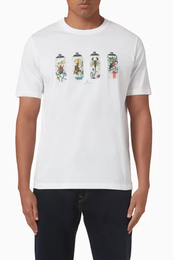 Spray Cans Print T-shirt in Organic Cotton