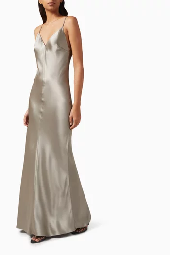 Slip Maxi Dress in Satin