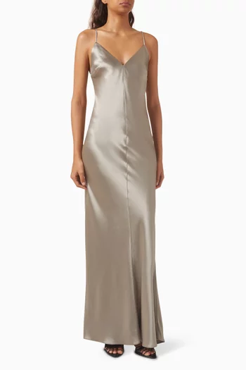 Slip Maxi Dress in Satin