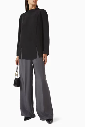 Long-sleeved Blouse in Mulberry Silk