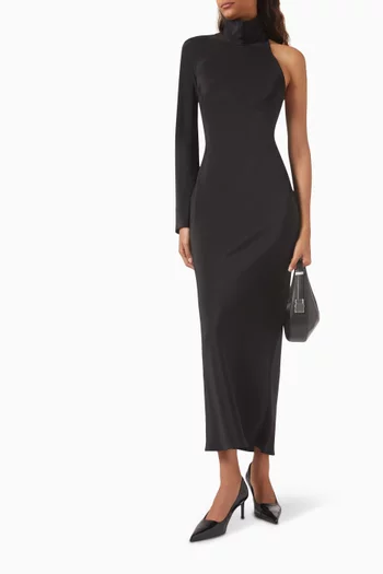 One-shoulder Dress in Mulberry-silk