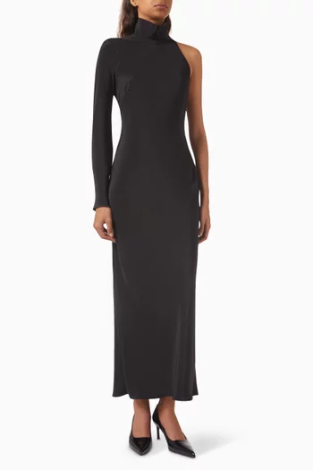 One-shoulder Dress in Mulberry-silk