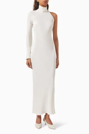 One-shoulder Dress in Mulberry-silk