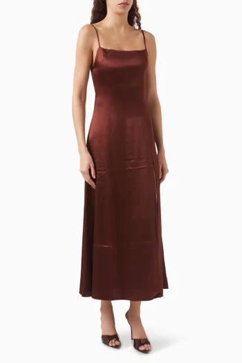 Melina Midi Dress in Silk Charmeuse