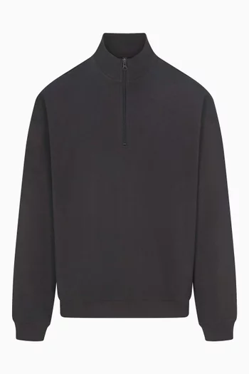 سويت شيرت مريح بسحّاب قصير جيرسيه