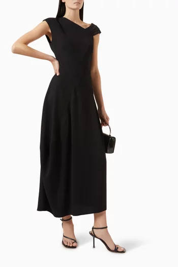 Asymmetrical Neck Maxi Dress