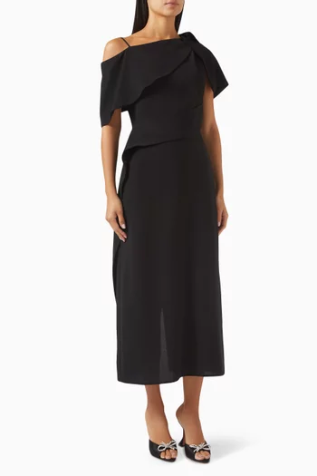 Tie-up Belted Midi Dress