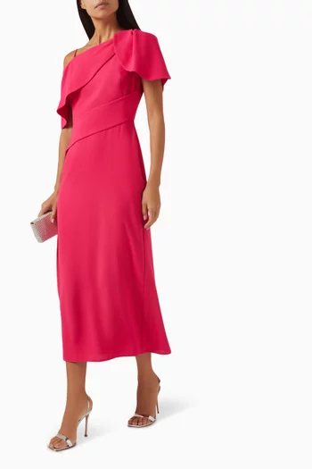 Tie-up Belted Midi Dress