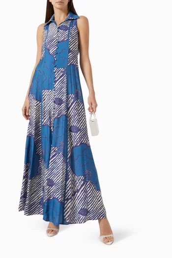 Floral Shirt Maxi Dress in Muslin