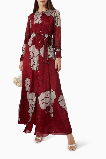 Floral Belted Maxi Dress