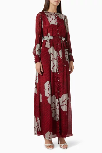 Floral Belted Maxi Dress