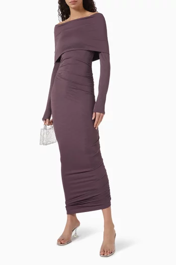 Nila Ruched Off-shoulder Dress