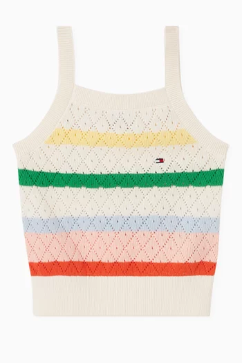 Striped Crochet Tank Top