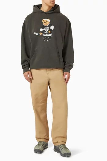 Hockey Bear Hoodie in Cotton Jersey