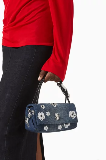 The Mini Sequin Daisy Dual Bag in Denim