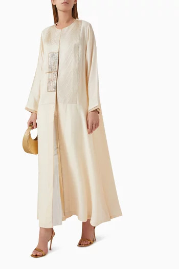 Embroidered Abaya in Silk