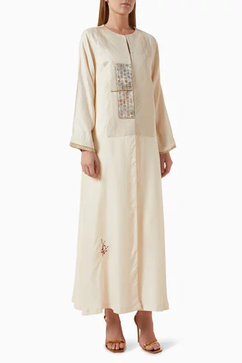 Embroidered Abaya in Silk