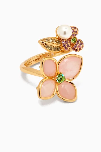 Pastel Petals Ring in Gold-tone Brass