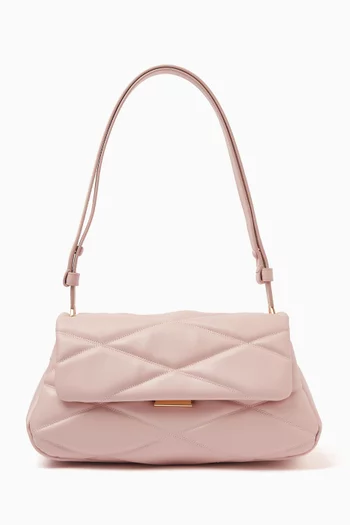 Grace Quilted Shoulder Bag in Leather