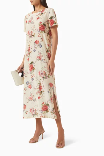 Giudy Printed Midi Dress in Silk