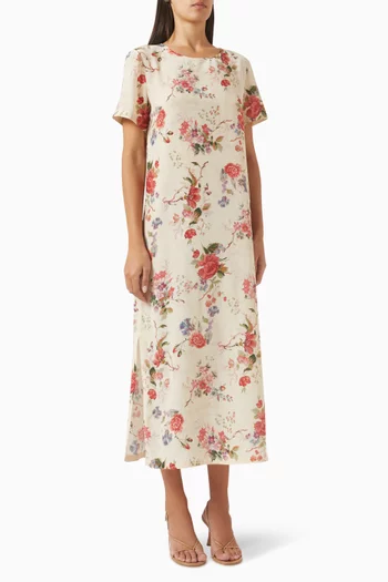 Giudy Printed Midi Dress in Silk