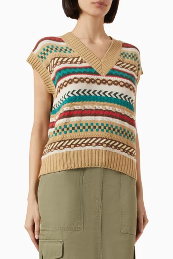Vicino Jacquard Waistcoat in Cotton-knit