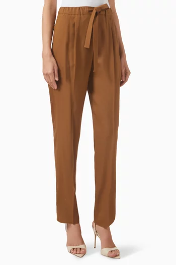 Edere Tie-up Pants in Wool-silk