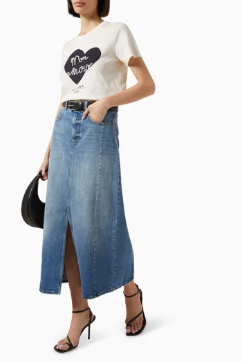 Gesso Midi Skirt in Denim