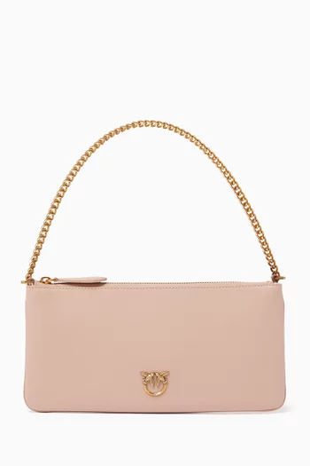 Love Birds Flat Pouch in Leather