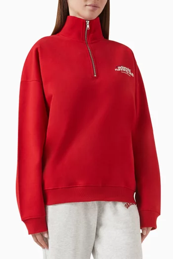 Oversized Running Zip Sweatshirt in Organic Cotton