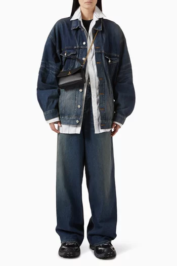 Tape Type Oversized Jacket in Denim