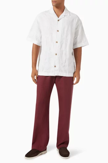Eugene Embroidered Shirt in Linen