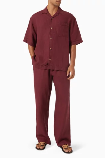 بنطال جولز بقصة ساق واسعة كتان