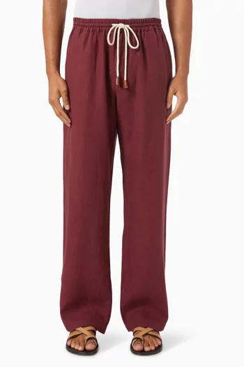 بنطال جولز بقصة ساق واسعة كتان