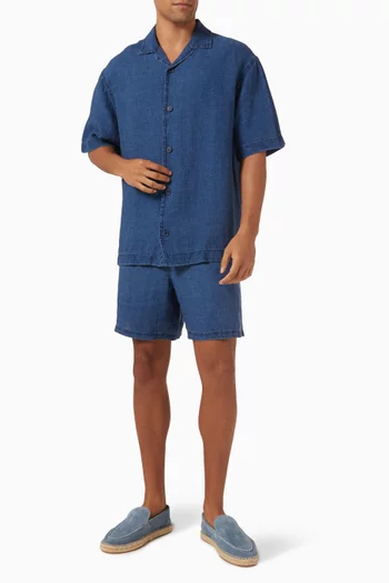 Gaston Shorts in Denim-linen