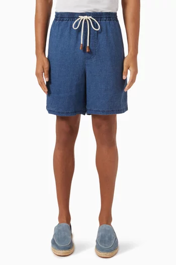 Gaston Shorts in Denim-linen