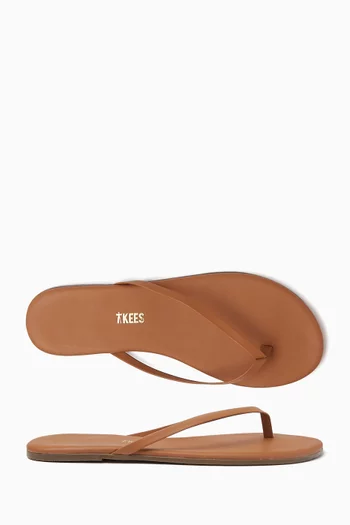Foundation Flip Flop Sandals in Matte Leather