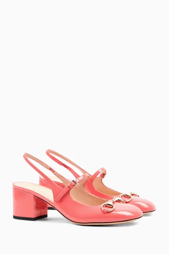 Horsebit 55 Slingback Pumps in Patent Leather