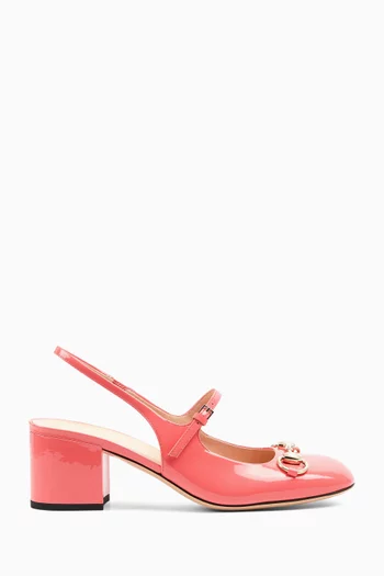 Horsebit 55 Slingback Pumps in Patent Leather