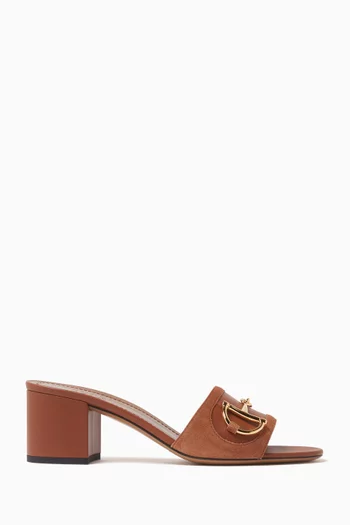 55 Horsebit Sandals in Suede
