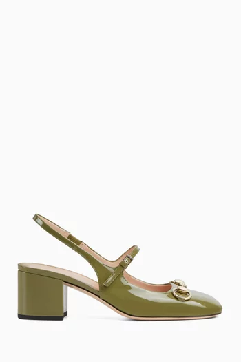 Horsebit 55 Slingback Pumps in Patent Leather