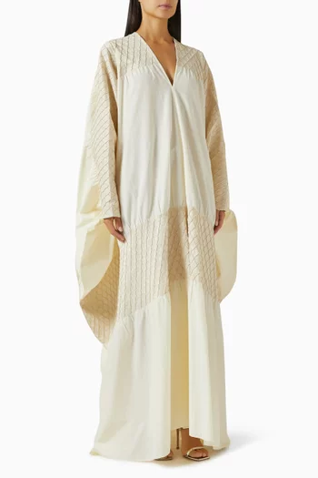 V-neck Metallic Kaftan in Knit