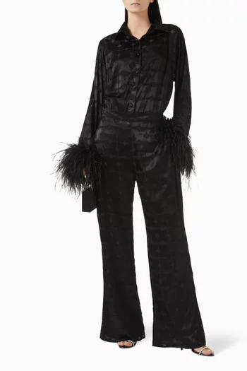 Straight-leg Pants in Satin
