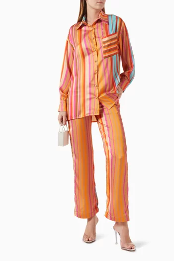 Striped-print Pants