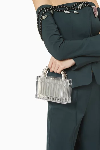 حقيبة دينا بيد علوية مرصعة بالكريستال أكريليك